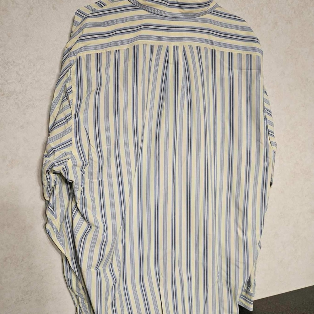Ralph Lauren Men's Blue and Yellow Striped Shirt - Picture 2 of 3